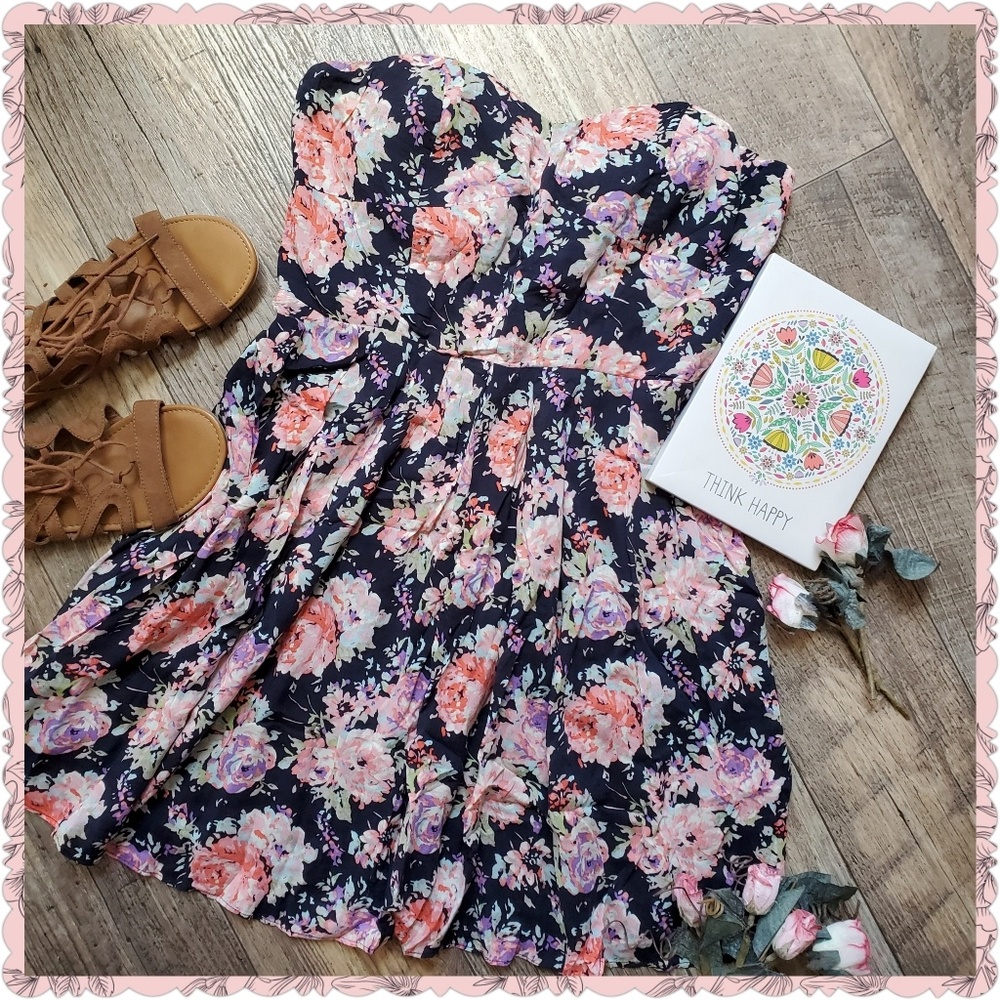 AQUA FLORAL Dress Size M